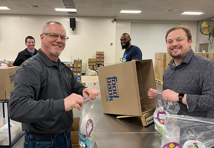 Employees working at the Kansas Food Bank