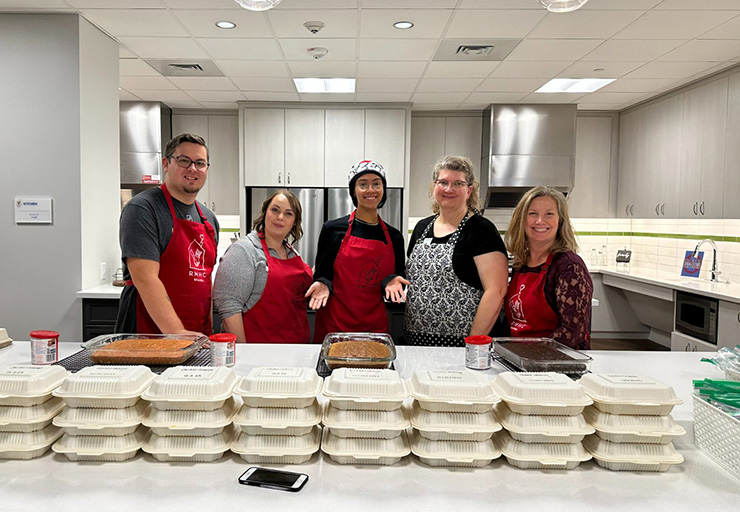 Employees volunteering at the Ronald McDonald House