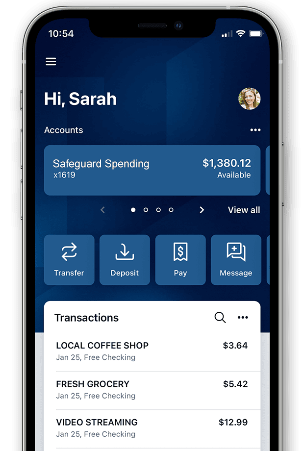 Webster International Mobile Banking Dashboard